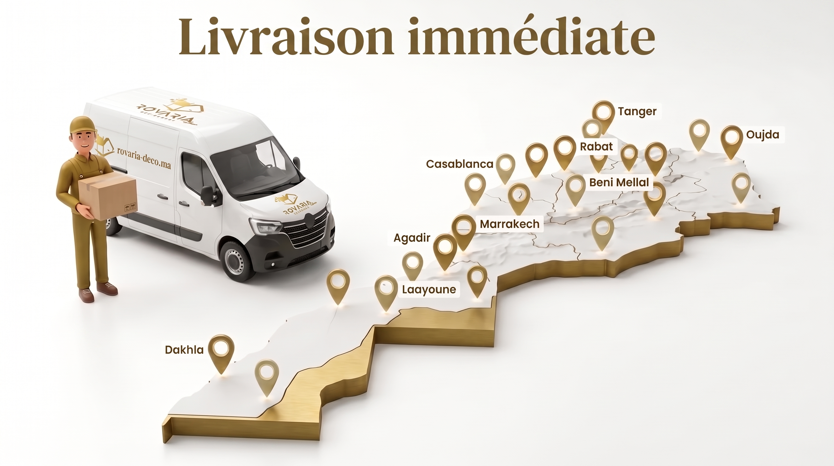 Livraison gratuite partout au Maroc — carte du Maroc avec points de livraison